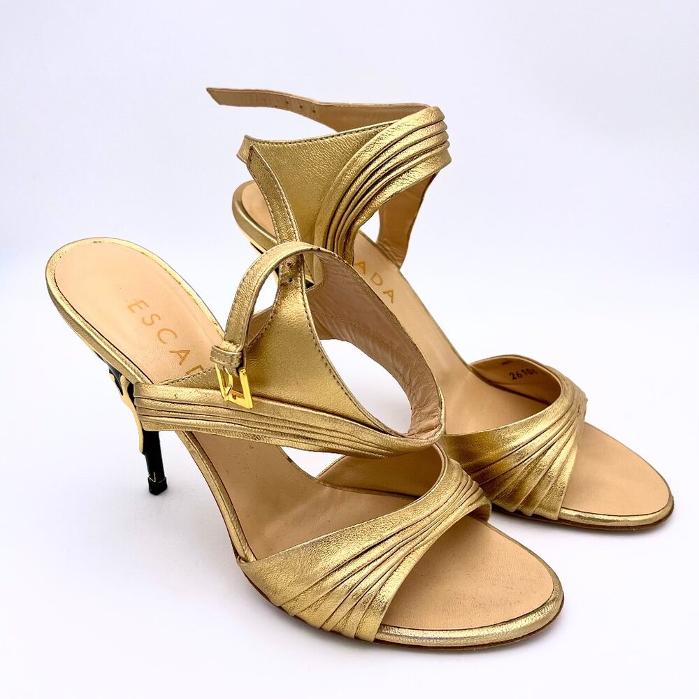 Escada Gold Leather Heels – Size 38.5 EUR